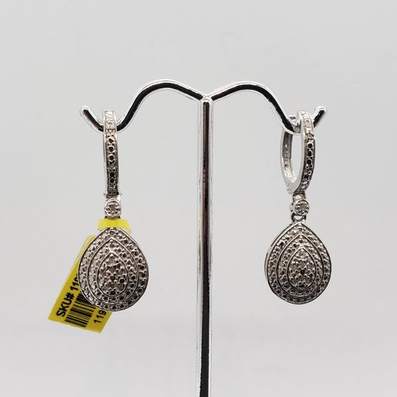 Diamond Sterling Silver Reversible Earrings TGW 0.20 cts - Picture 4 of 14